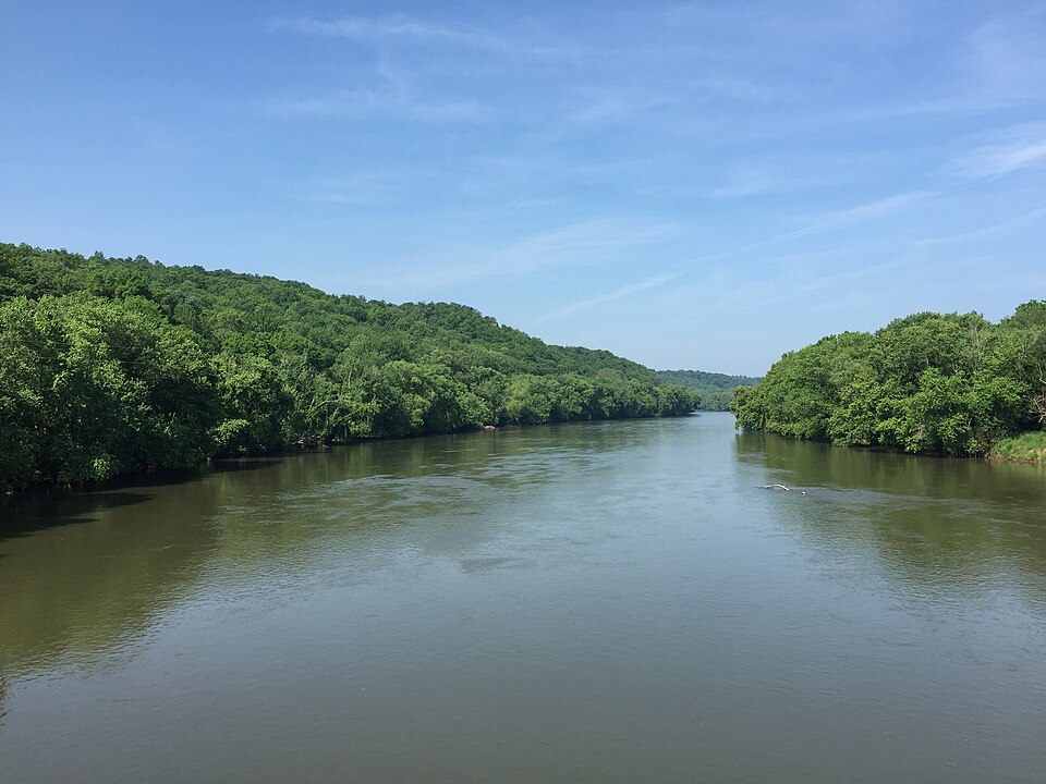 The James River seen from the Wingina Bridge on the Buckingham County line